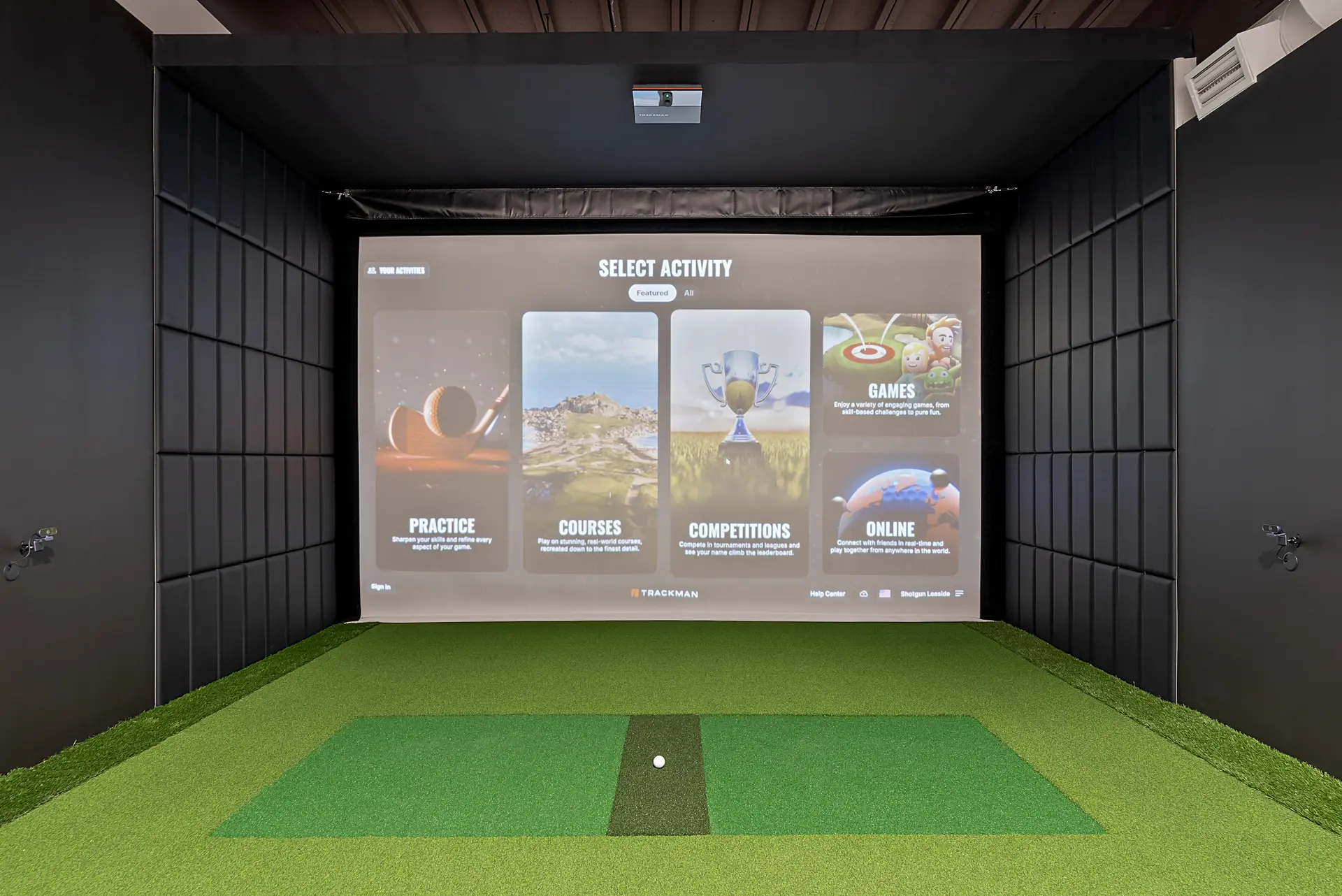A TrackMan iO bay at Shotgun Golf Leaside