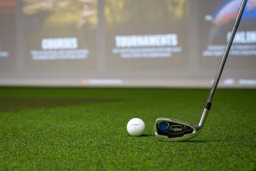 Indoor golf training with TrackMan simulators in Toronto – practice swings, analytics, and 400+ world-class virtual courses at Shotgun Golf.