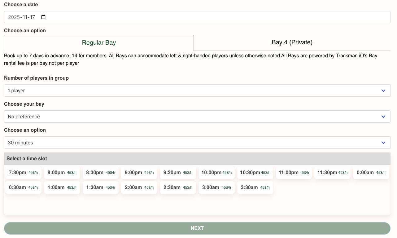 New Booking System Upgrades